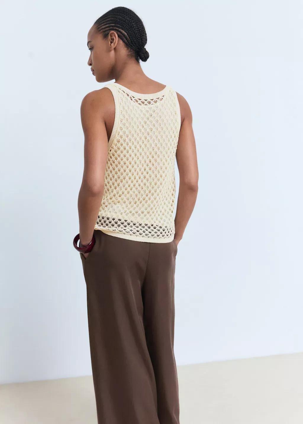 Beige Crochet Top With Straps, 0201_05, large image number 6