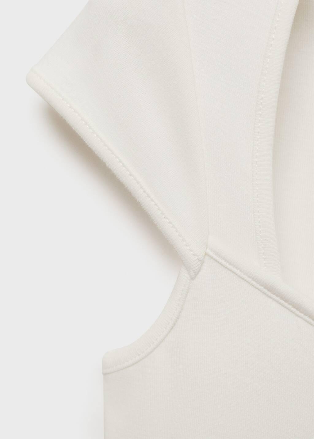 White Cotton T-Shirt With Low Neckline, , large image number 1