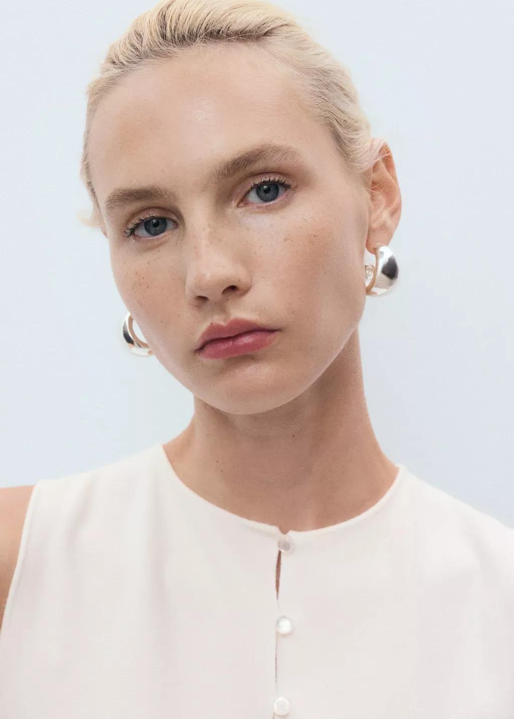 WHITE Fine-knit waistcoat with buttons, White, large image number 2