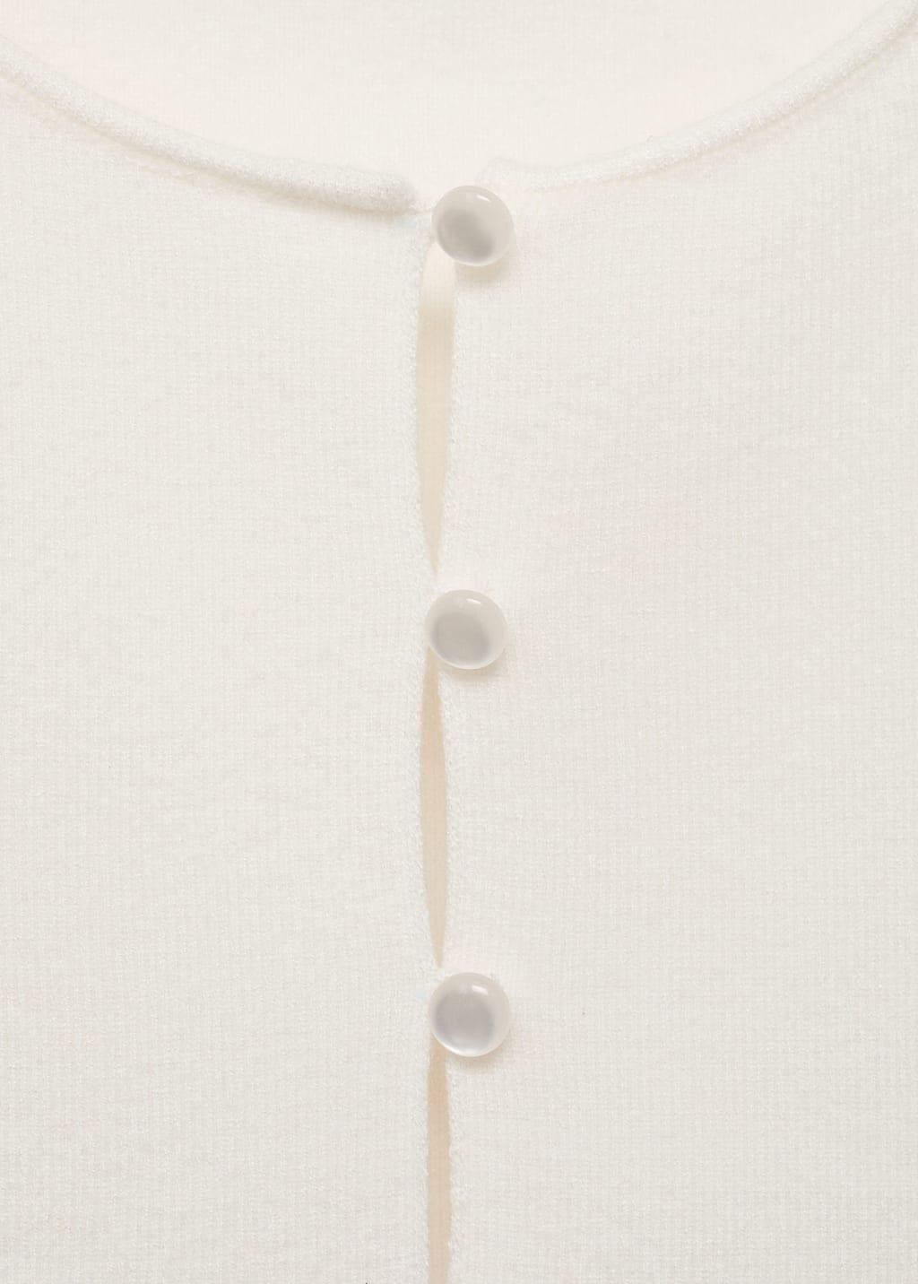 WHITE Fine-knit waistcoat with buttons, White, large image number 4