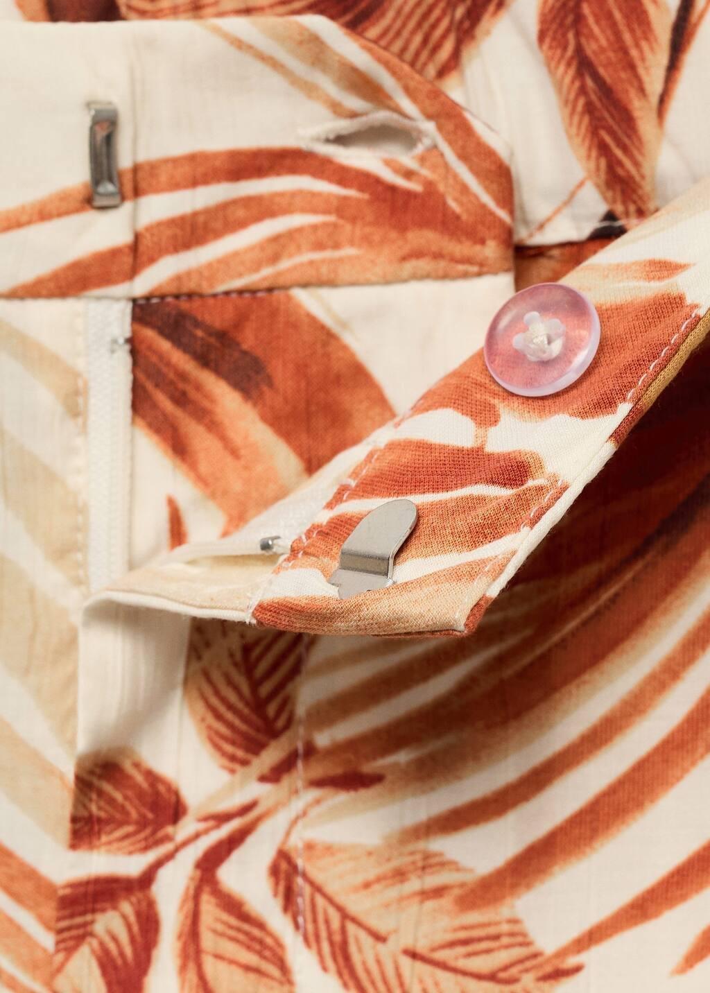 White Flowing Palm-Tree Print Trousers, Natural White, large image number 13