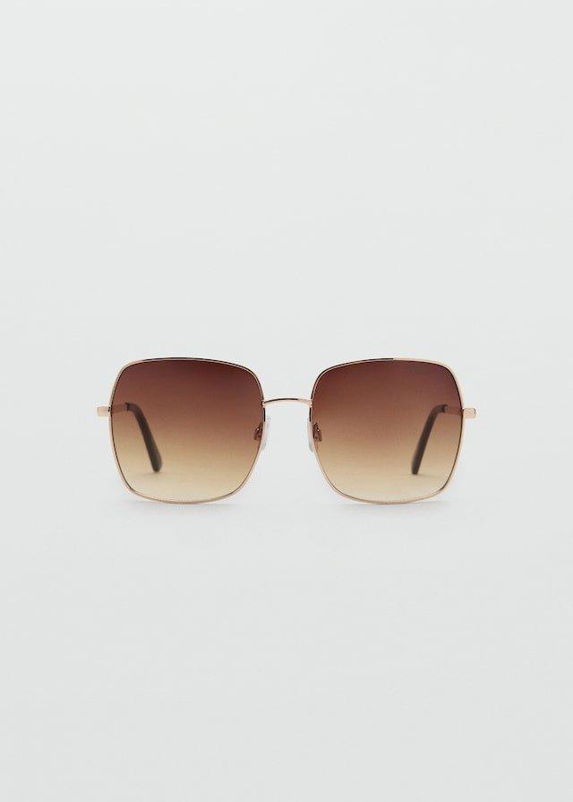 Gold Square Metallic Frame Sunglasses, , medium