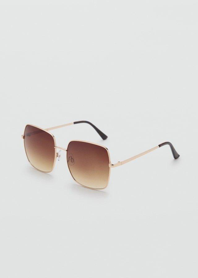 Gold Square Metallic Frame Sunglasses, 0201_OR, large image number 1