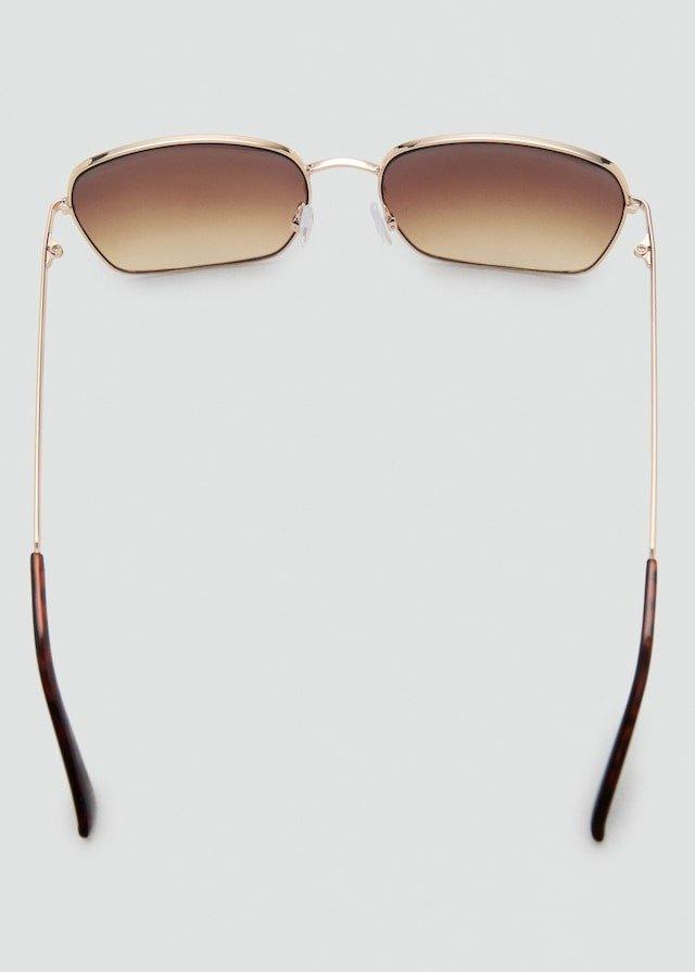 Gold Square Metallic Frame Sunglasses, 0201_OR, large image number 3