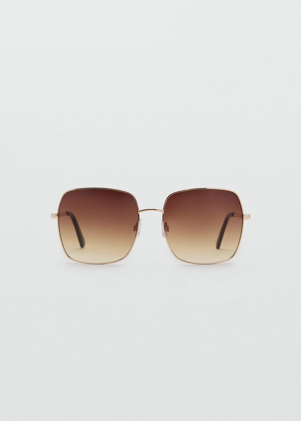 Gold Square Metallic Frame Sunglasses, 0201_OR, large image number 8
