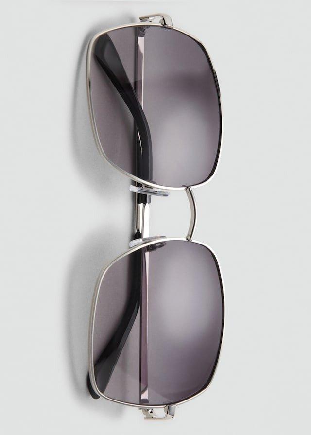 Silver Square Metallic Frame Sunglasses, 0201_PL, large image number 3