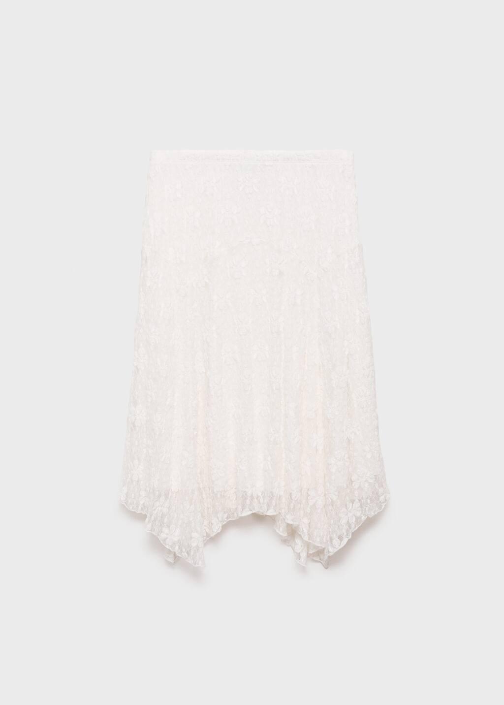 White Lace Midi Skirt, , large image number 0