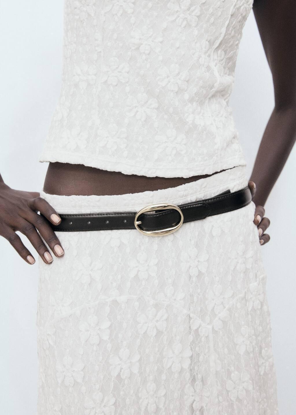 White Lace Midi Skirt, White, large image number 3