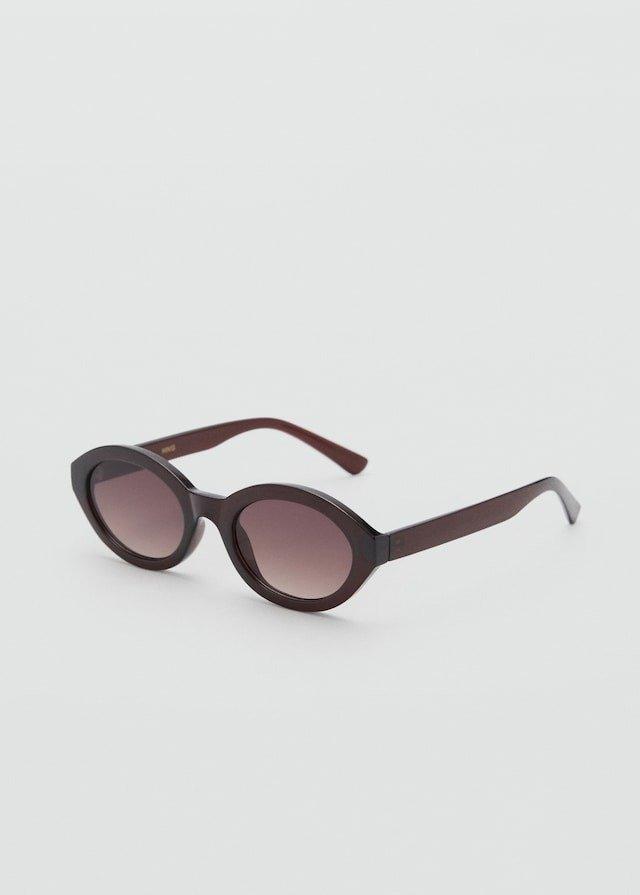 Brown Round-Framed Sunglasses, Brown, medium