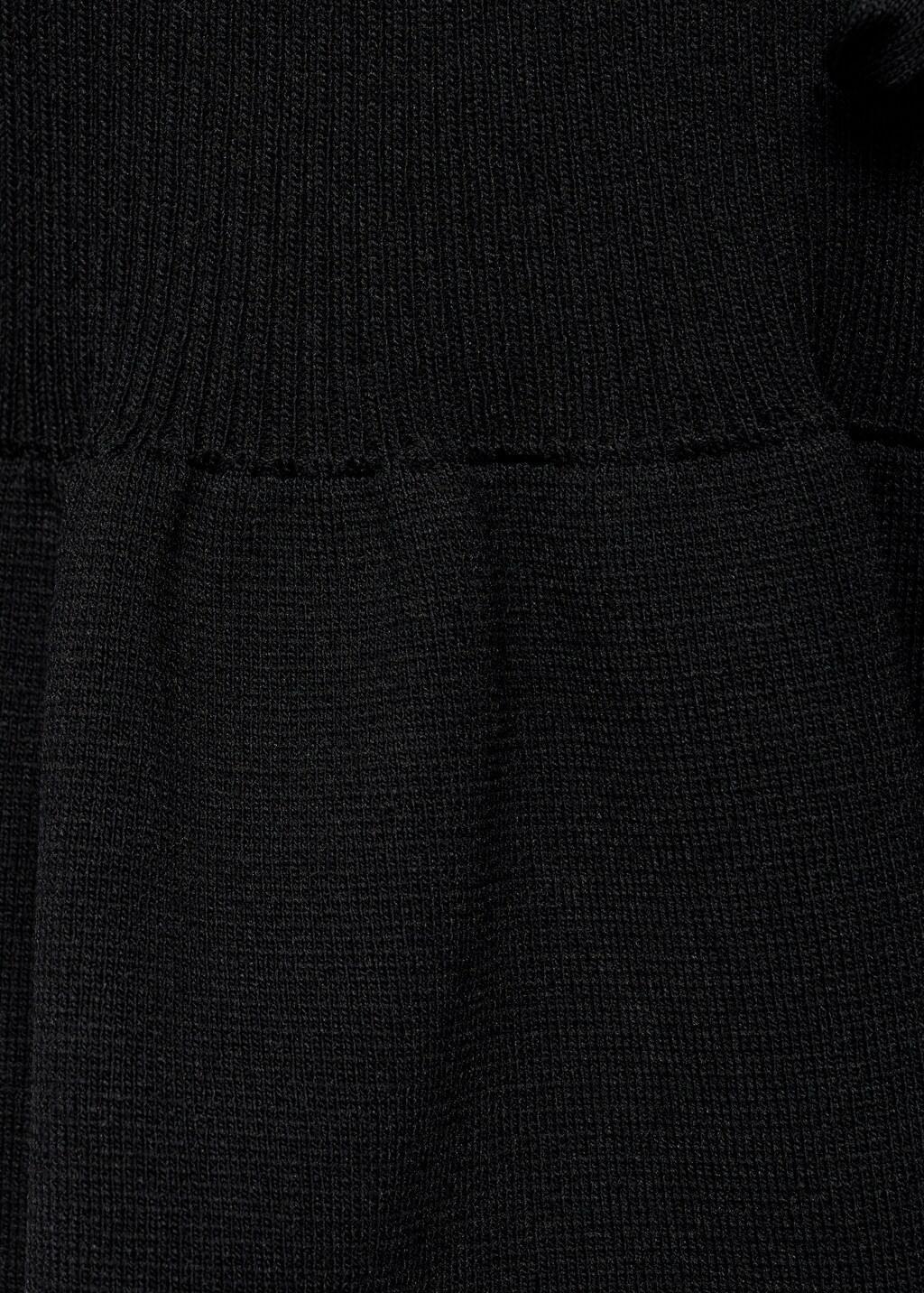 Black Knitted Cardigan With Ties, Black, large image number 10