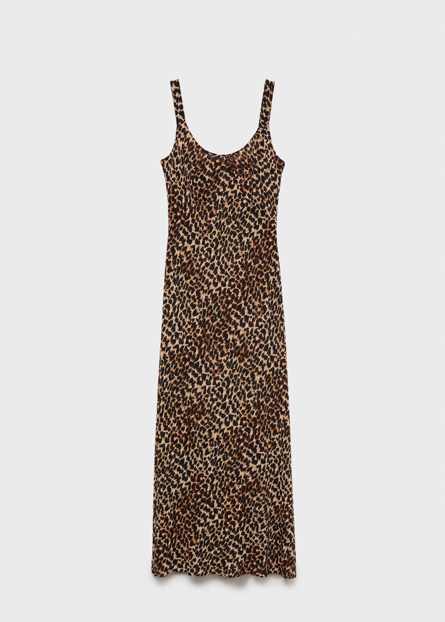 Black Animal-Print Midi-Dress, , large image number 4