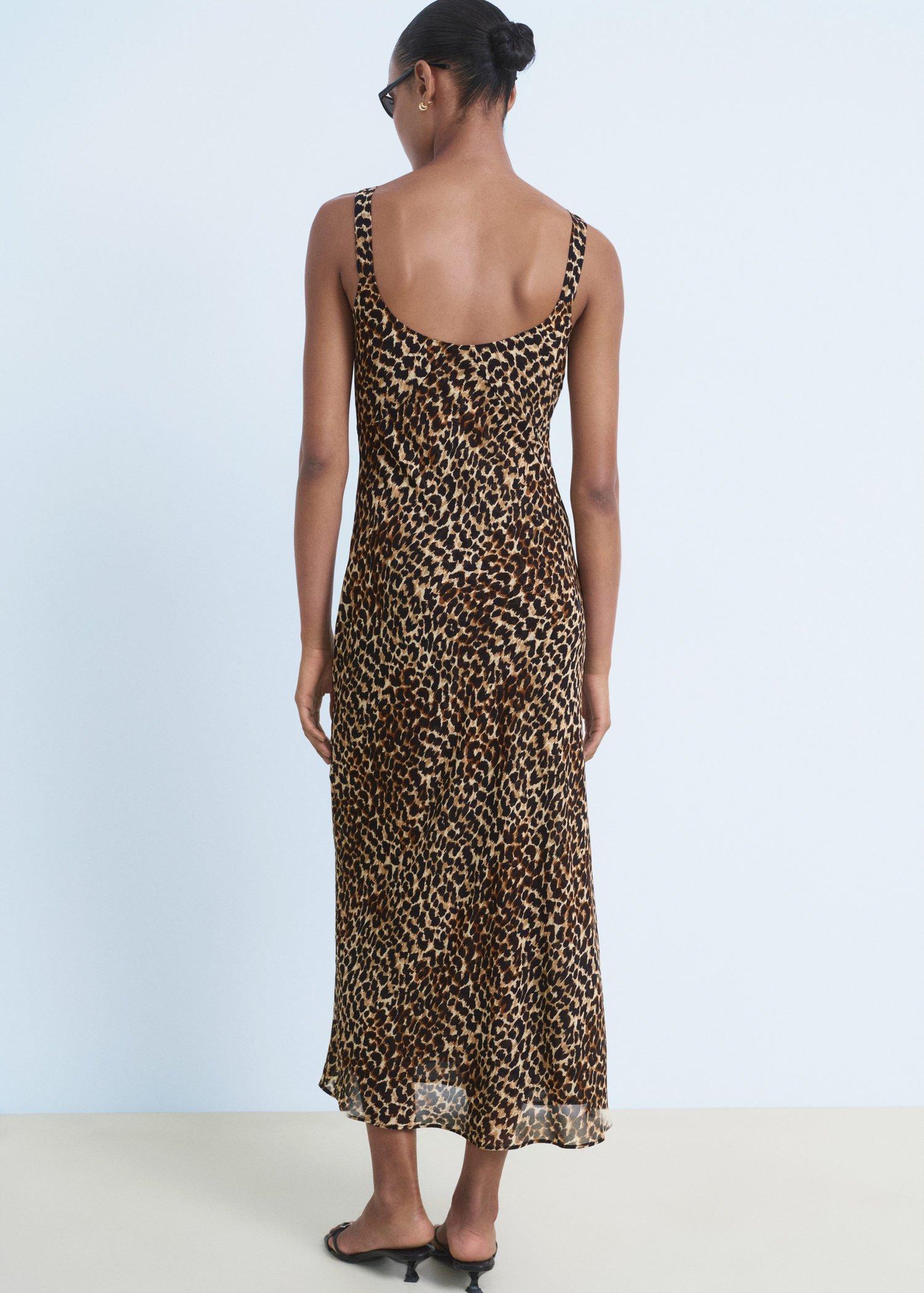 Black Animal-Print Midi-Dress, , large image number 5
