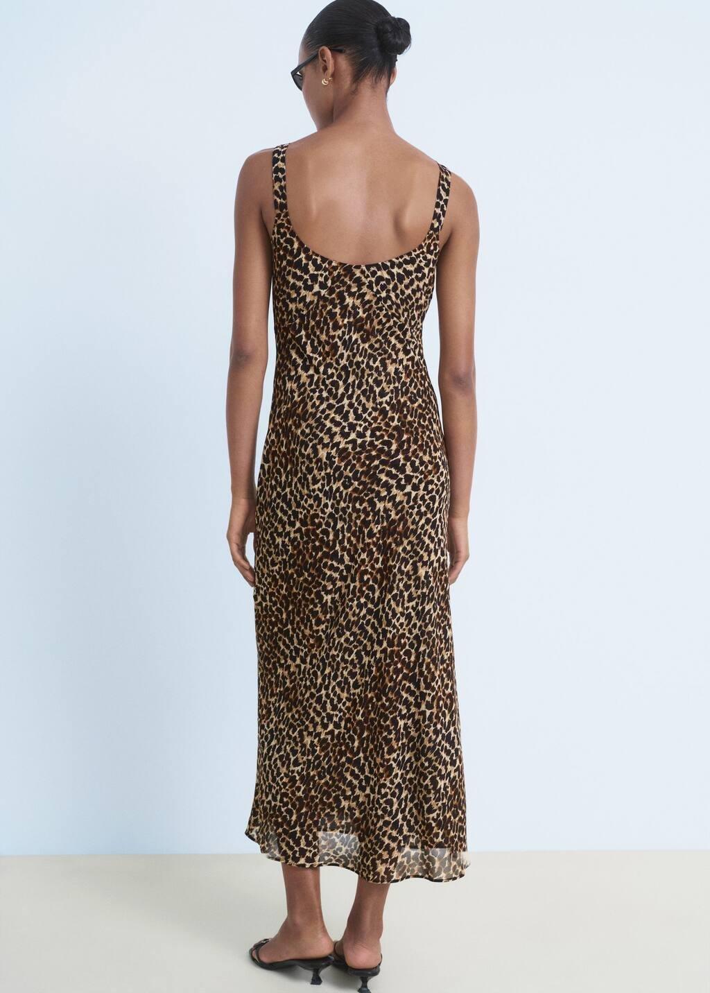Black Animal-Print Midi-Dress, Black, large image number 11