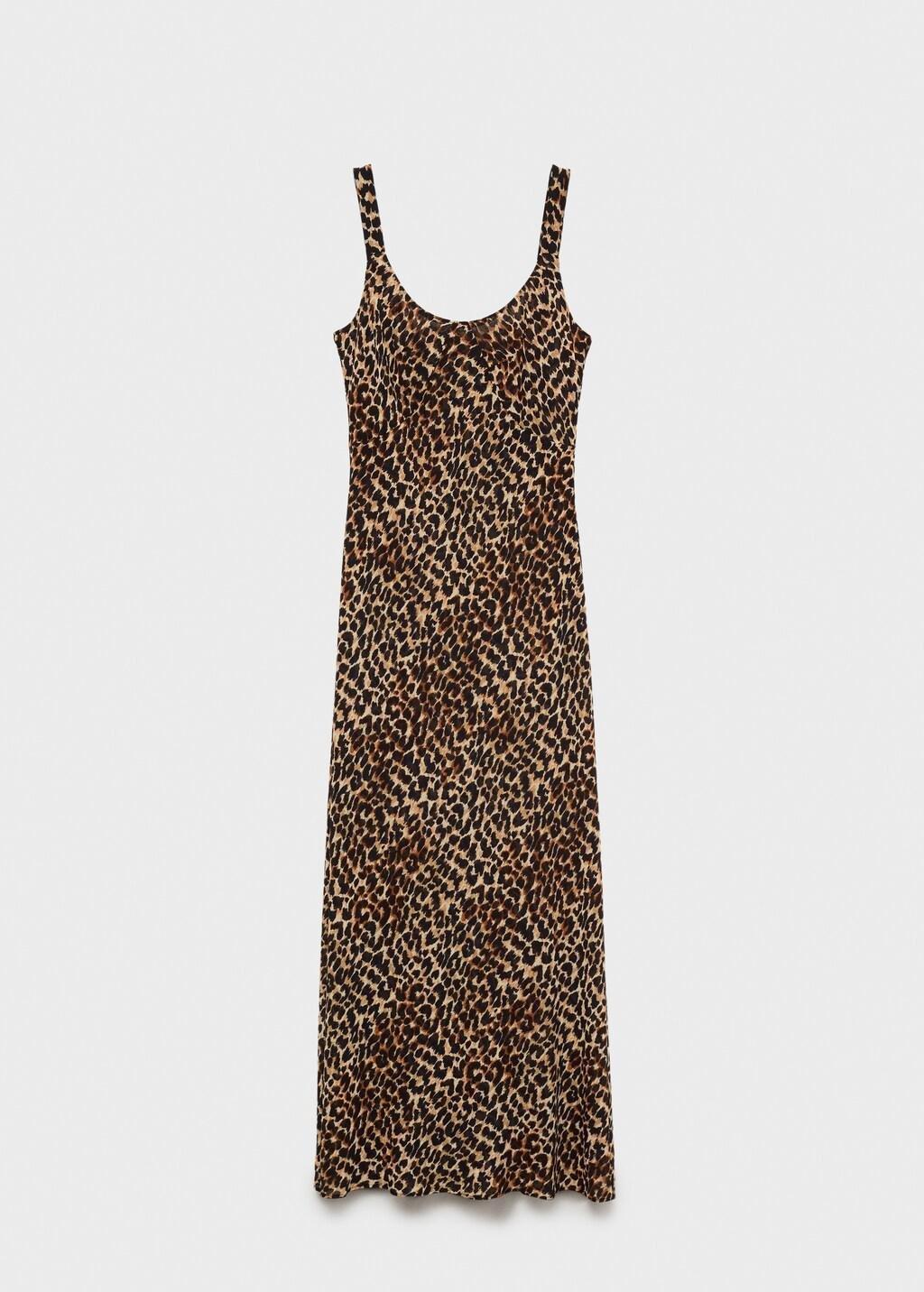Black Animal-Print Midi-Dress, Black, large image number 13