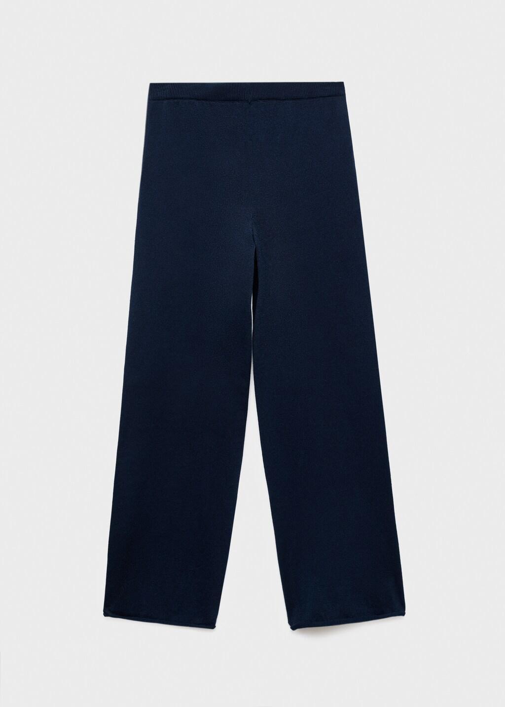 Navy Cotton-Knit Trousers, Kids Girls, , large image number 3