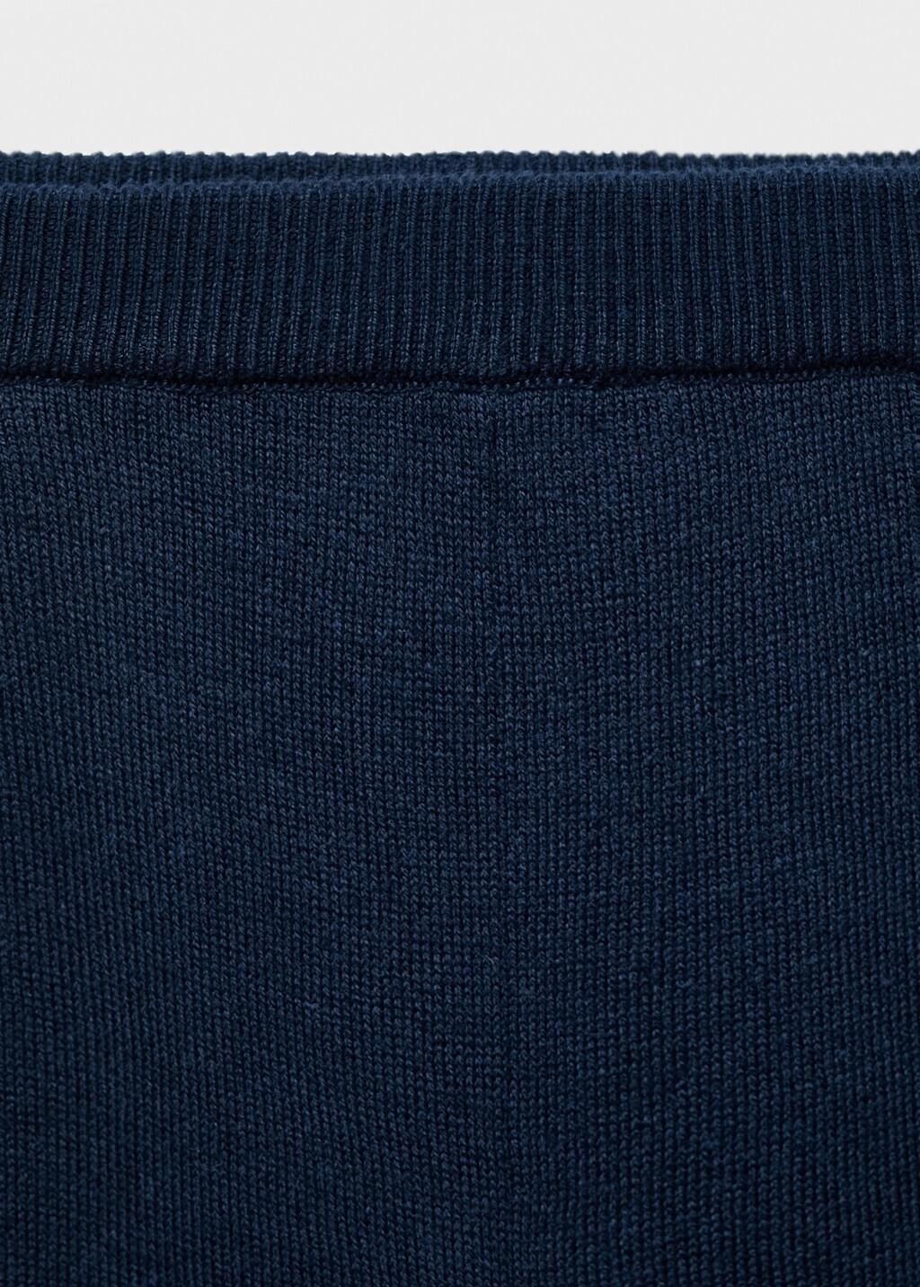 Navy Cotton-Knit Trousers, Kids Girls, , large image number 5