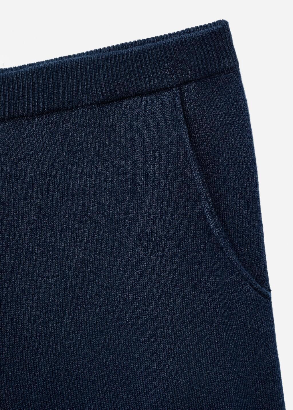 Navy Cotton-Knit Trousers, Kids Girls, , large image number 6