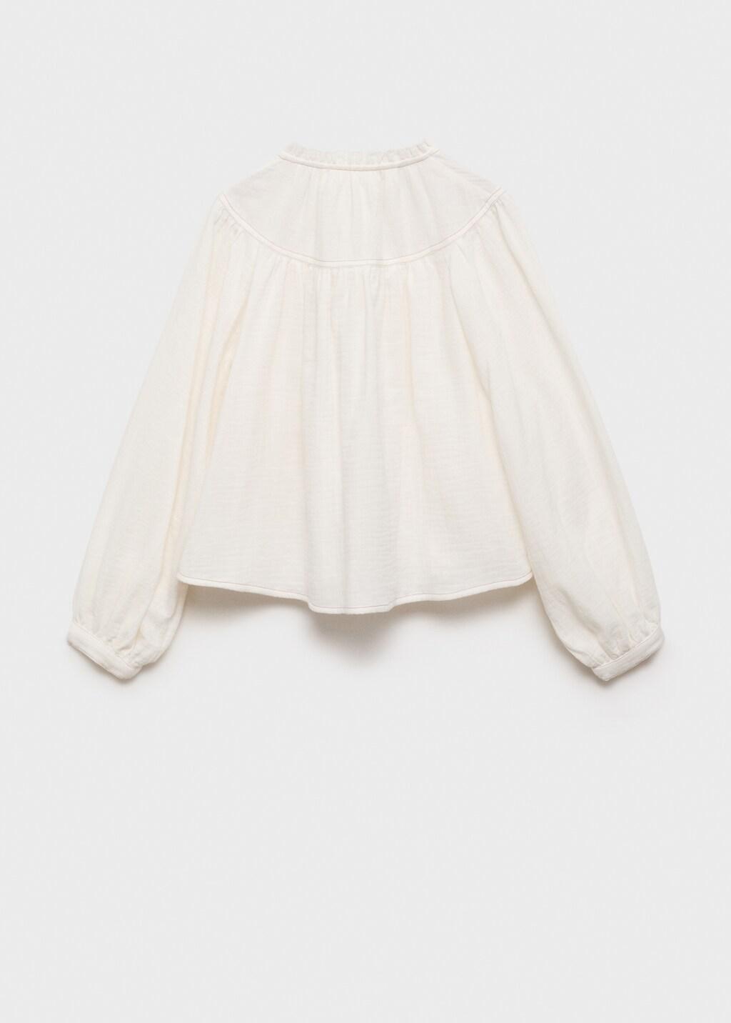 Beige Puff Sleeve Shirt, Kids Girls, , large image number 1