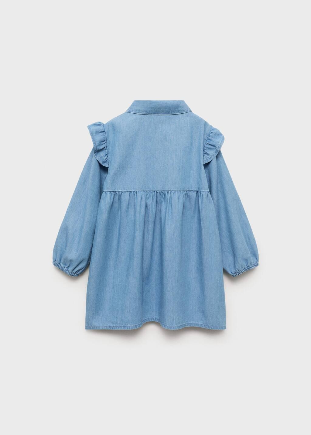 OPEN BLUE Ruffled denim dress, Baby Girl, , large image number 1