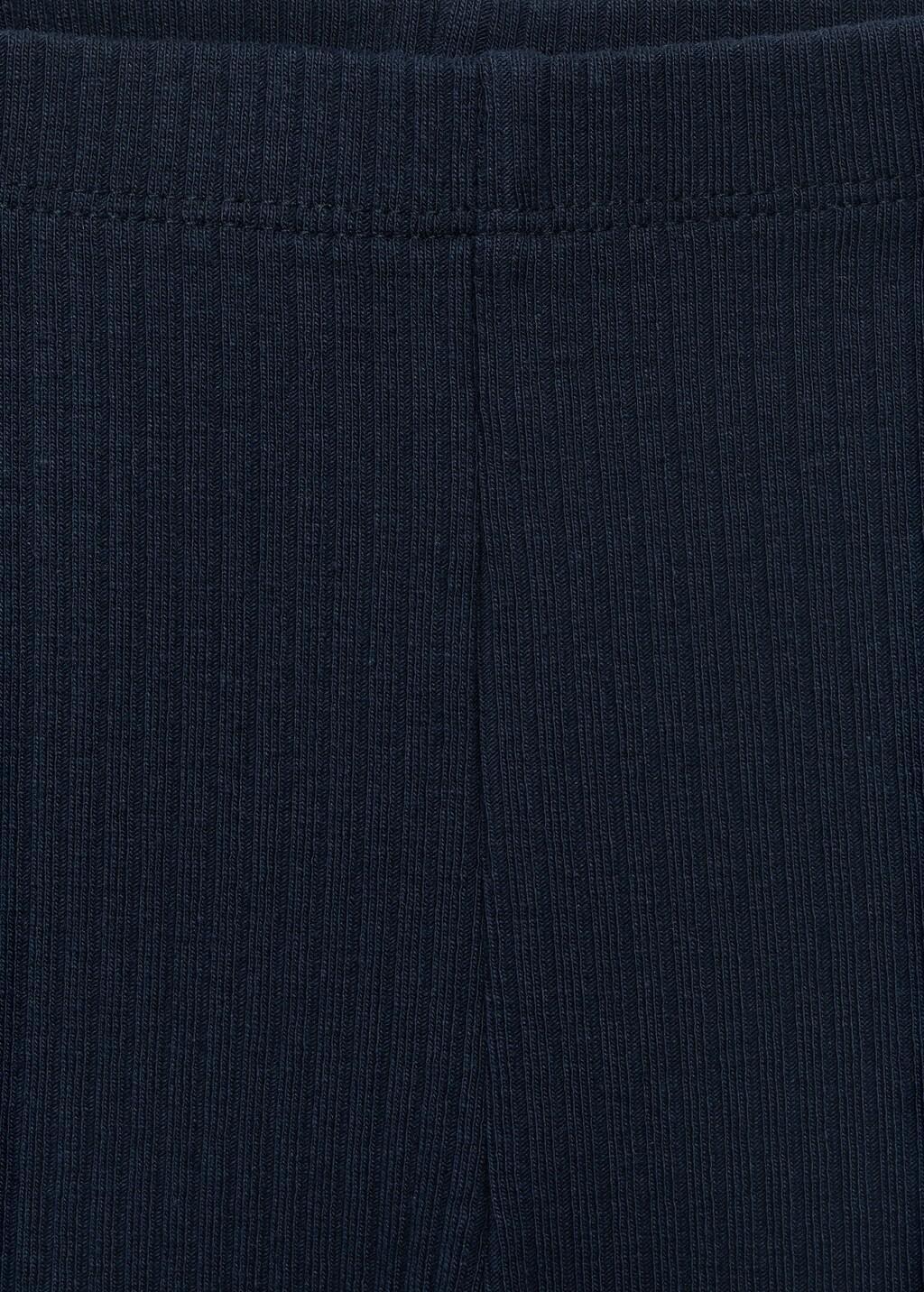 Navy Cotton Ribbed Leggings, Navy, large image number 3