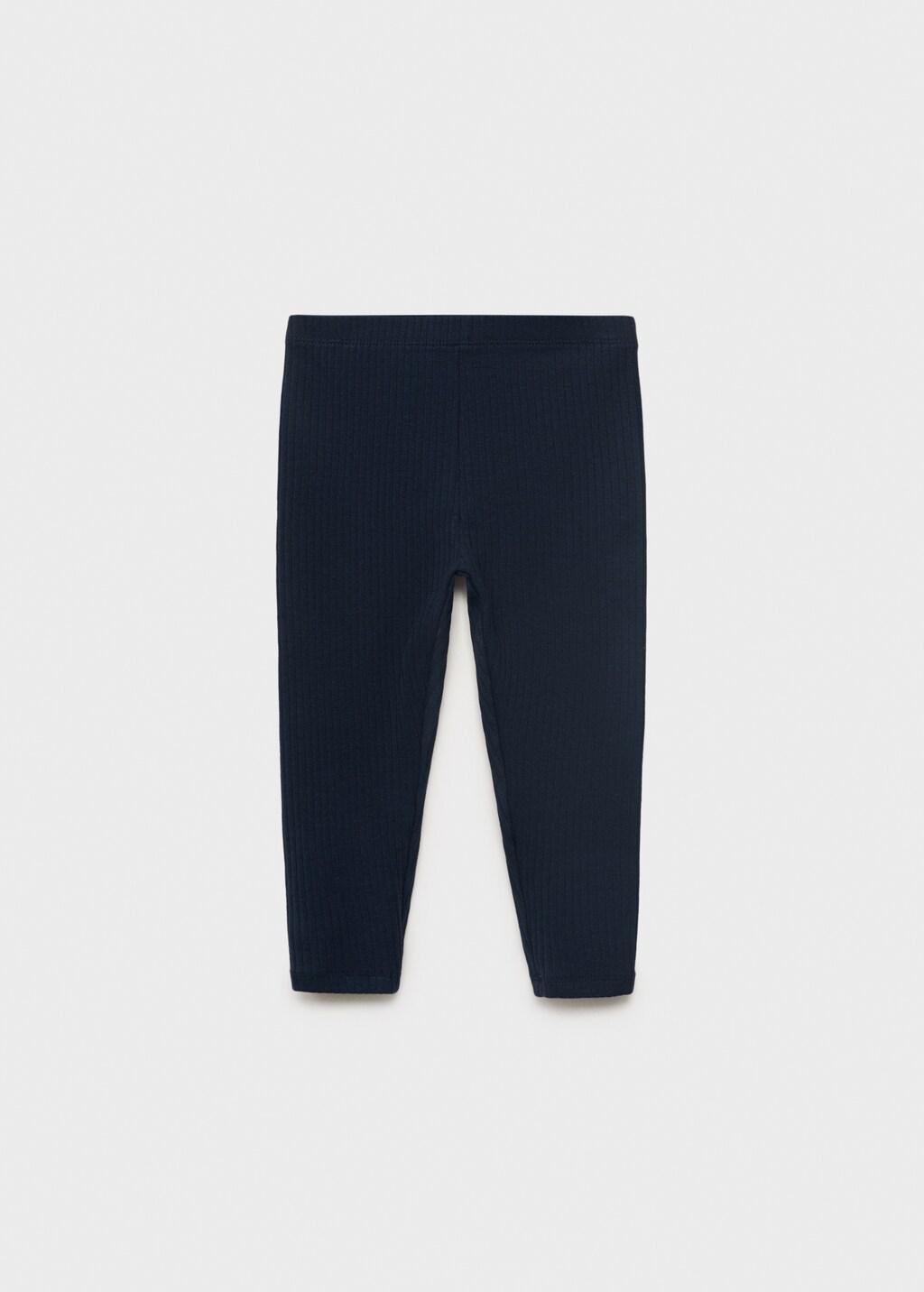 Navy Cotton Ribbed Leggings, Navy, large image number 6