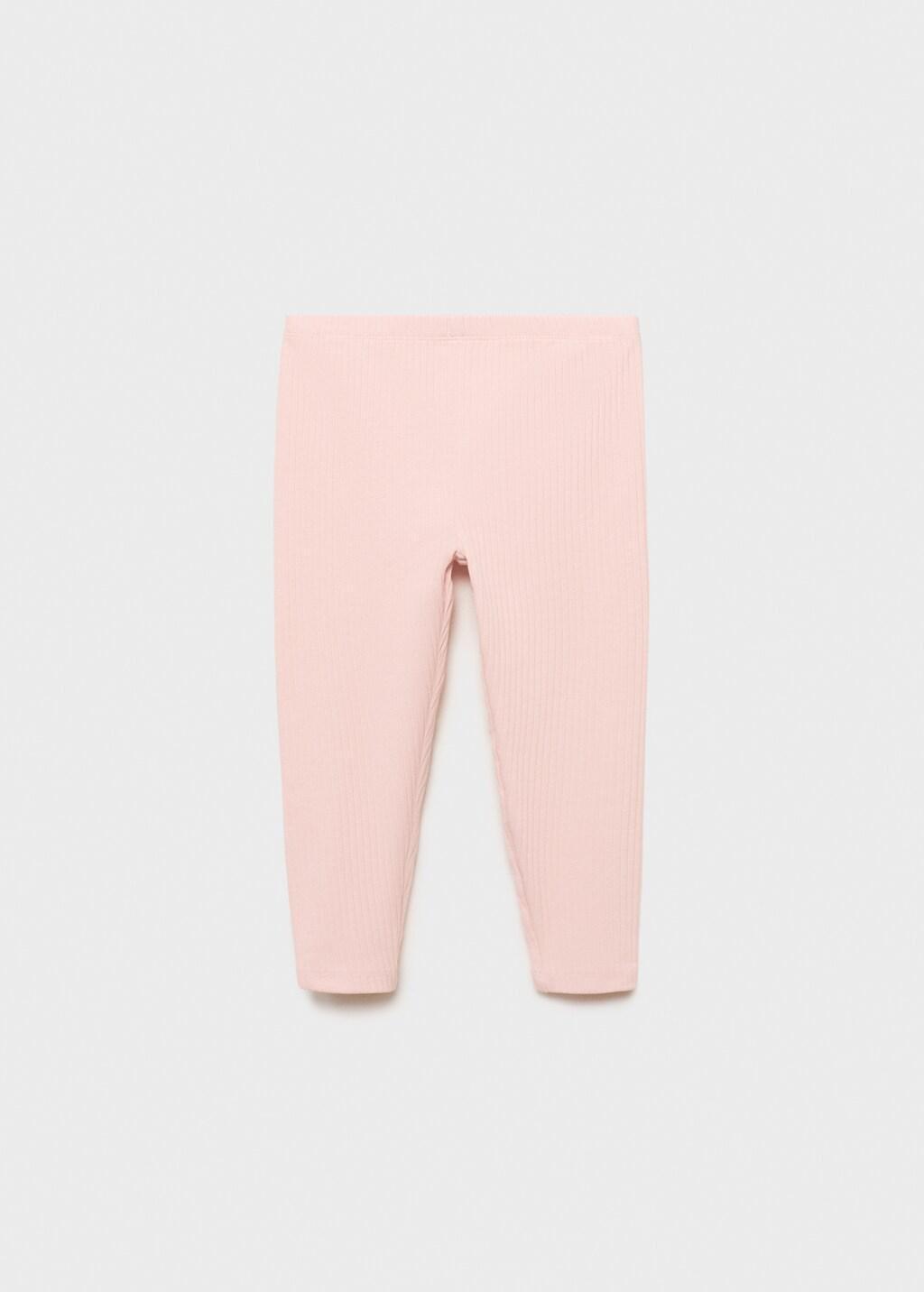Pink Cotton Ribbed Leggings, Pink, large image number 7