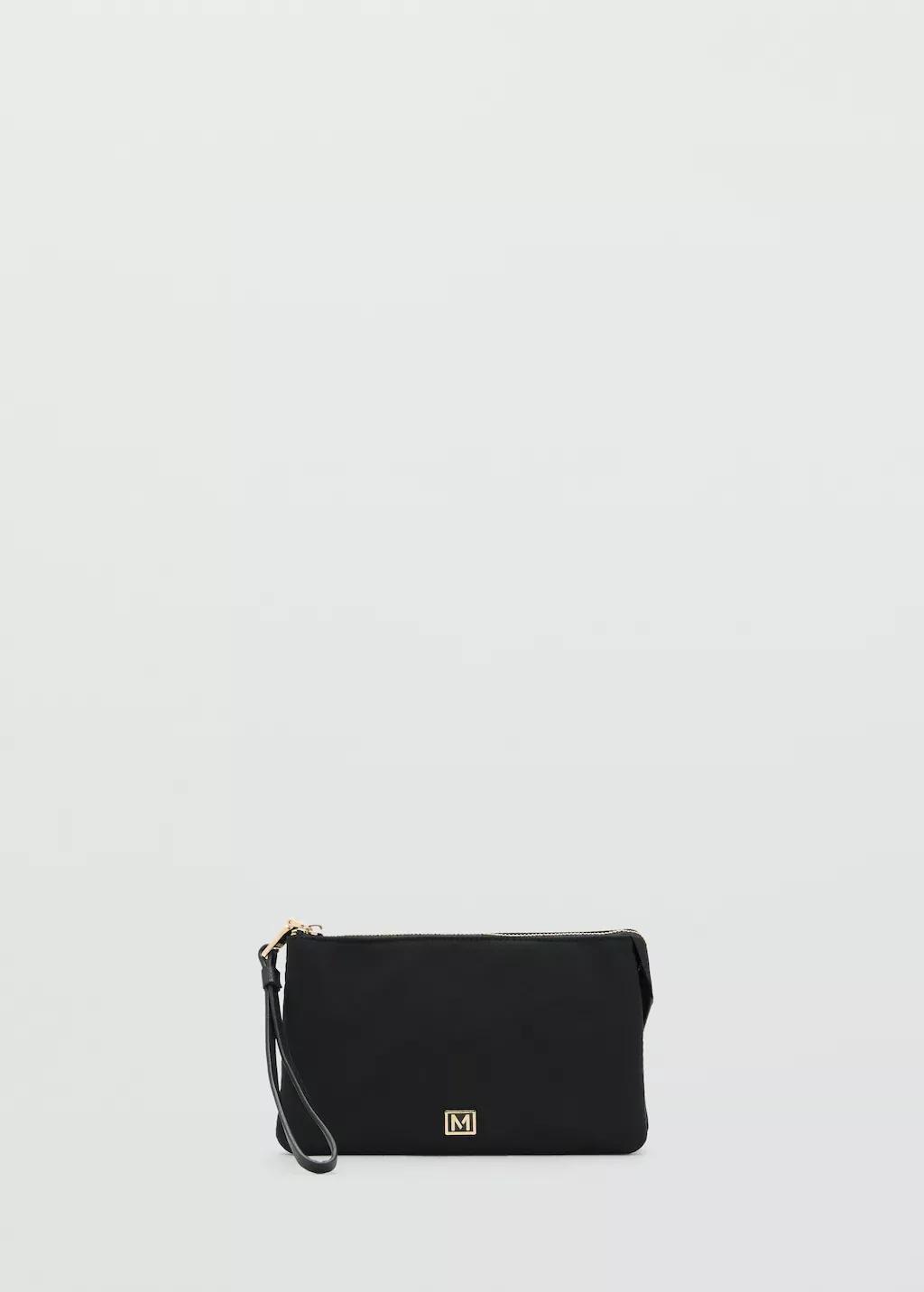 Black Nylon Purse With Zip, Black, large image number 9