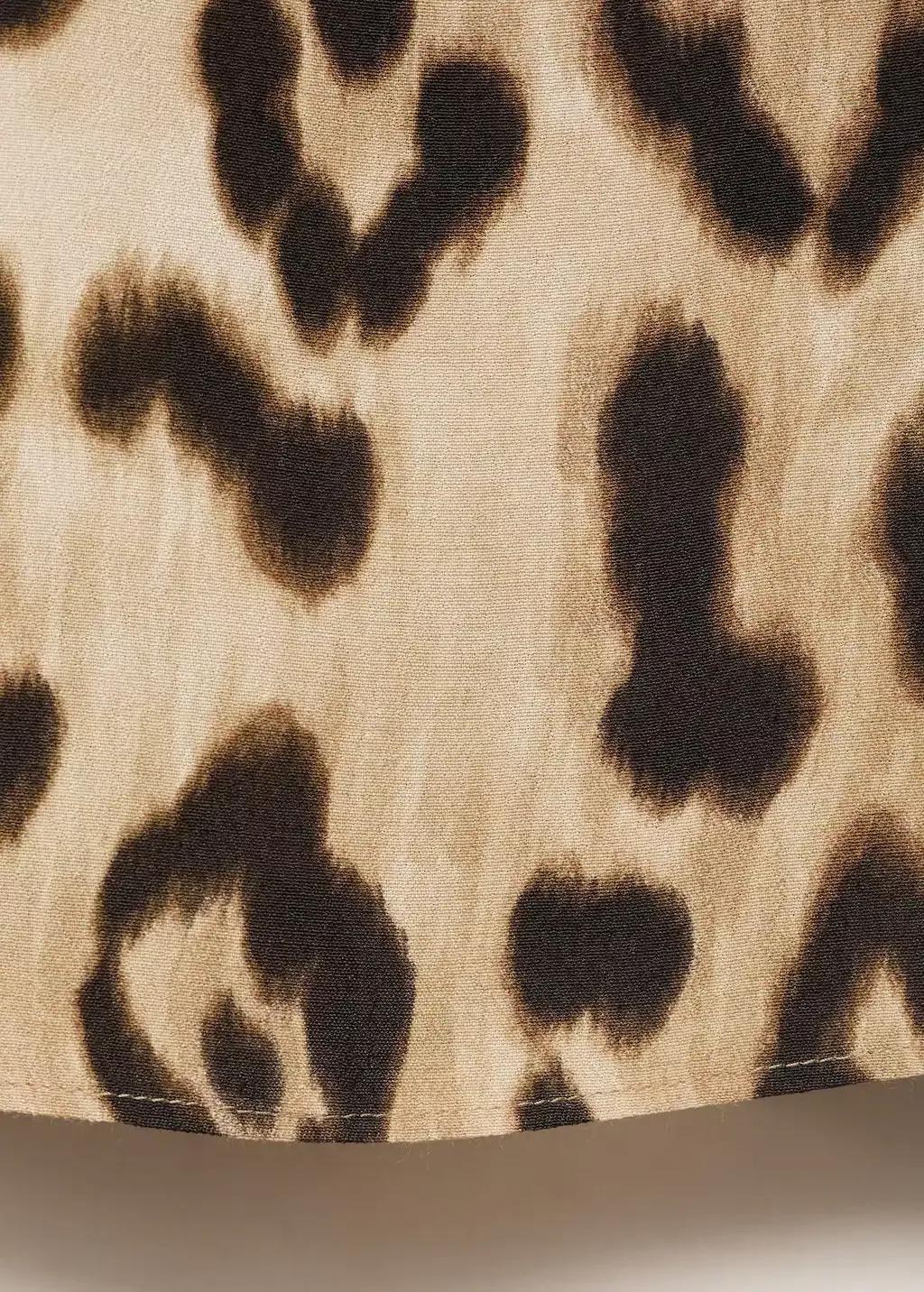 LIGHT BEIGE Leopard-print low-cut top, , large image number 3