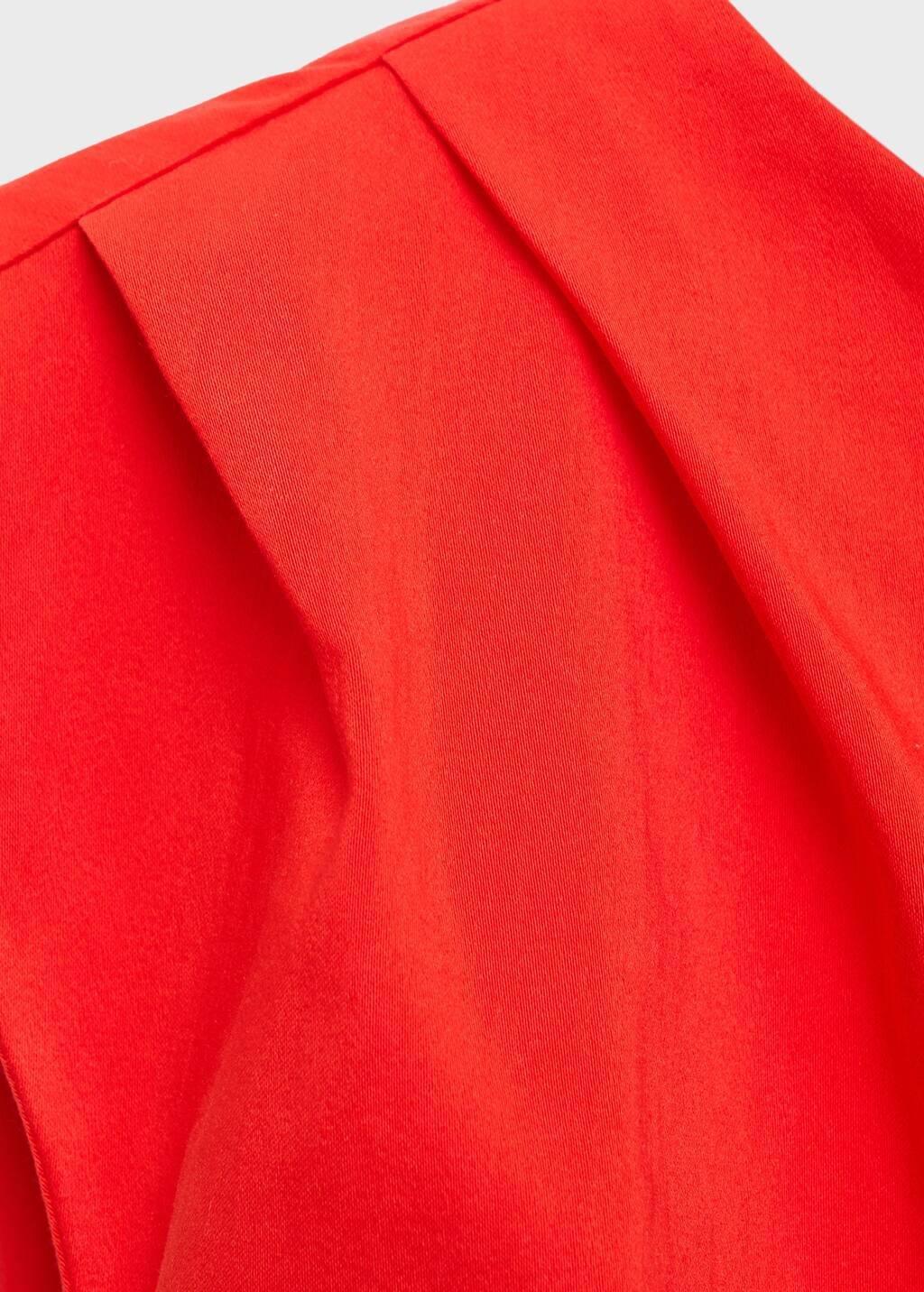 Red Short Dress With Asymmetrical Neckline, , large image number 5