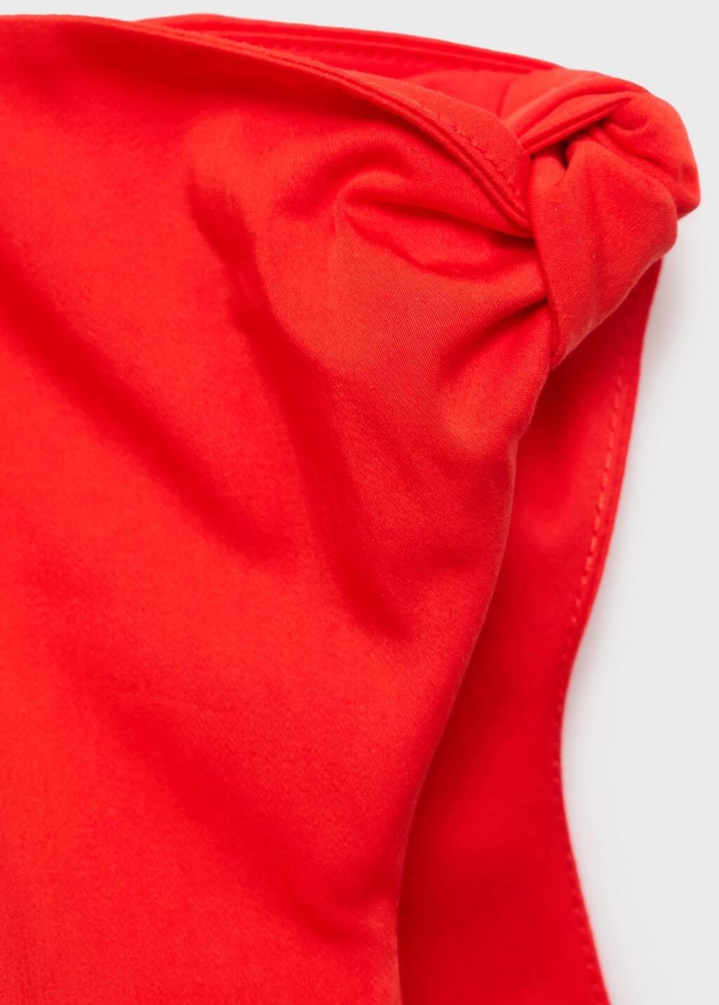 Red Short Dress With Asymmetrical Neckline, , large image number 9
