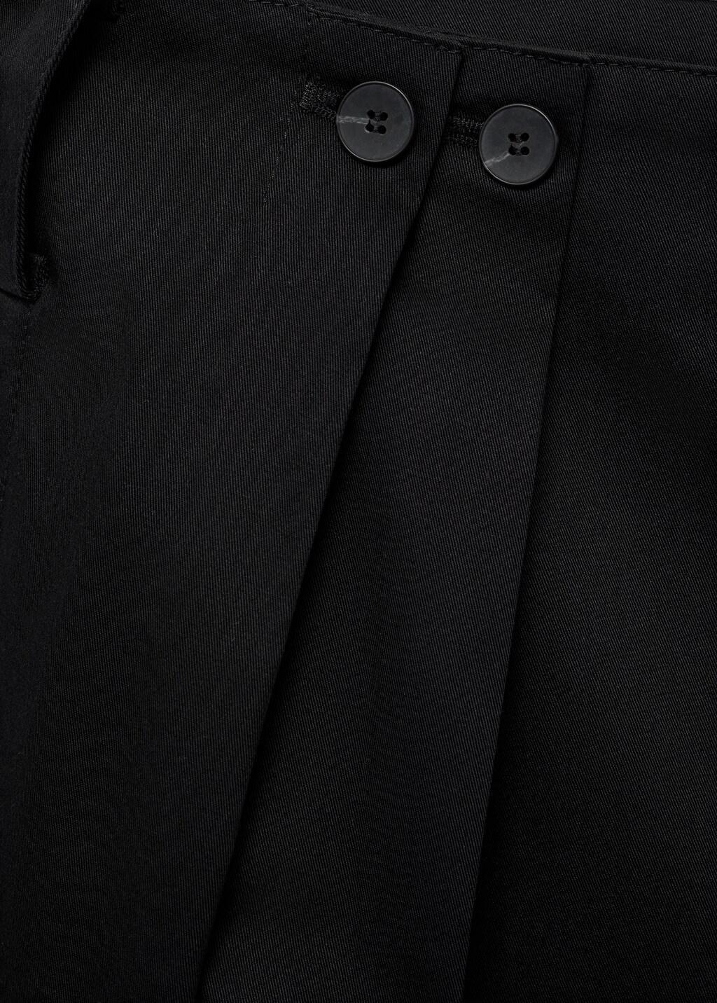 Black Buttons Cotton Trousers, , large image number 3
