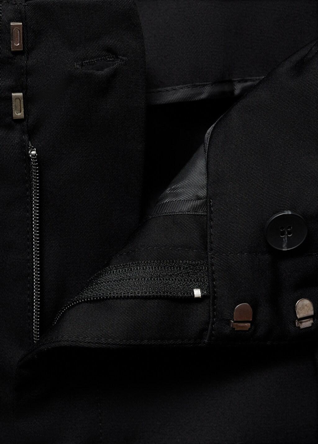 Black Buttons Cotton Trousers, , large image number 10