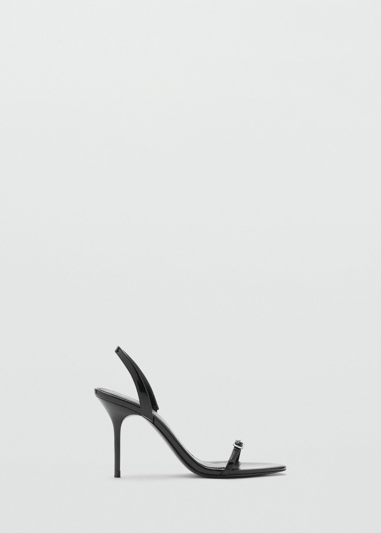 BLACK Stiletto heel sandal with buckle, , large image number 2