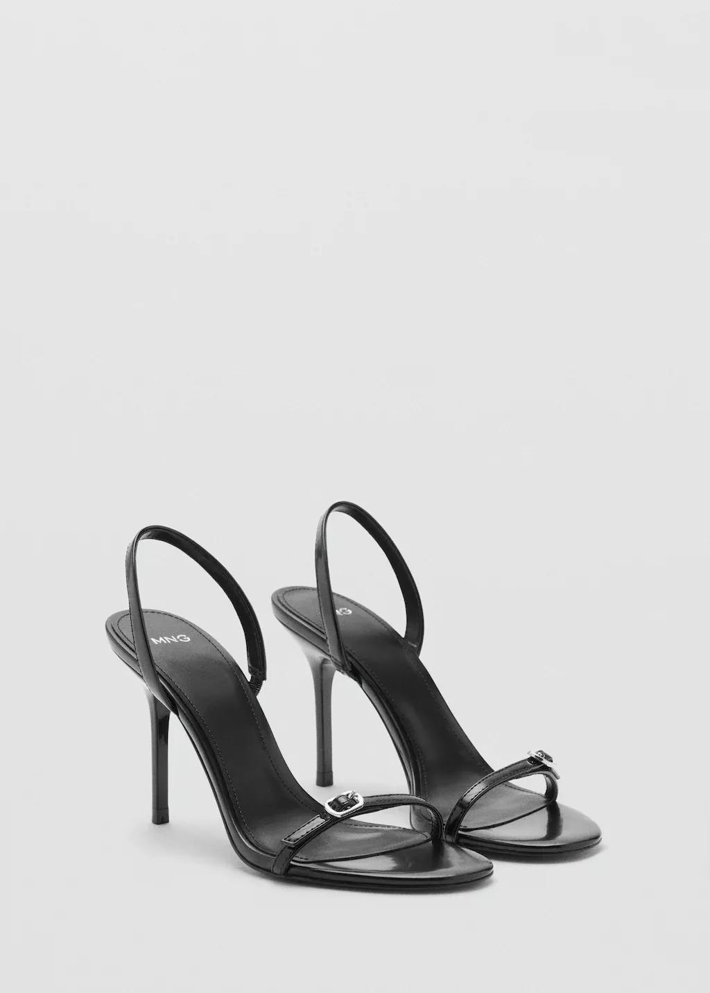 BLACK Stiletto heel sandal with buckle, , large image number 5