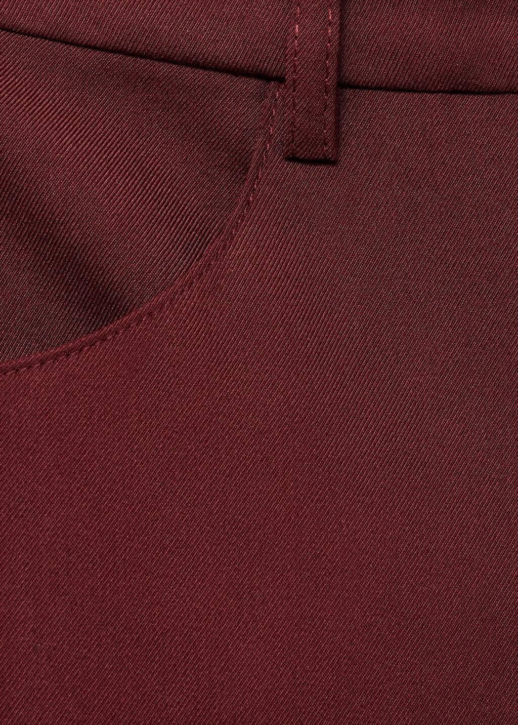 Red Long pencil skirt with opening, Dark Red, large image number 3