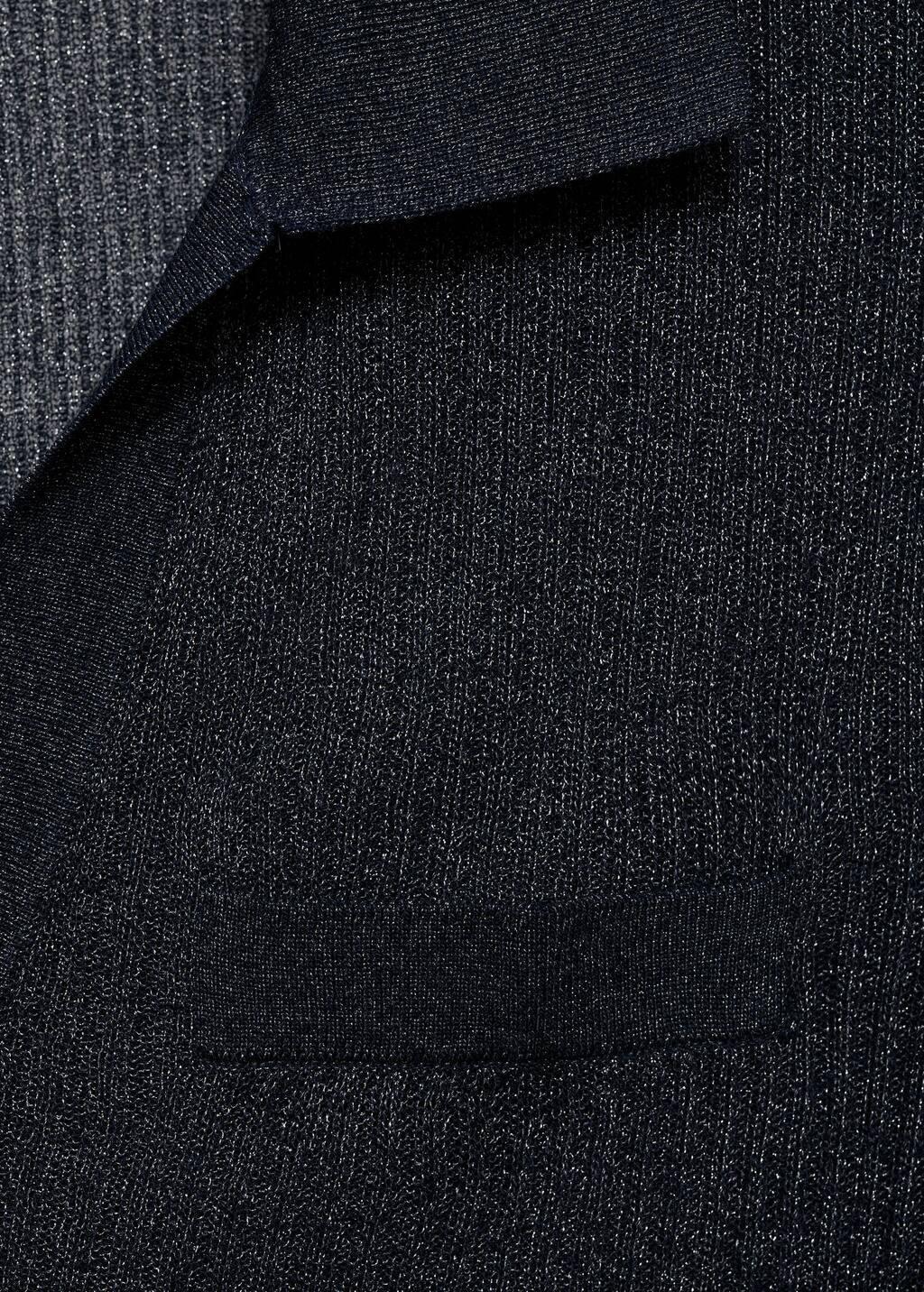 NAVY Lurex knitted V-neck sweater, , large image number 1