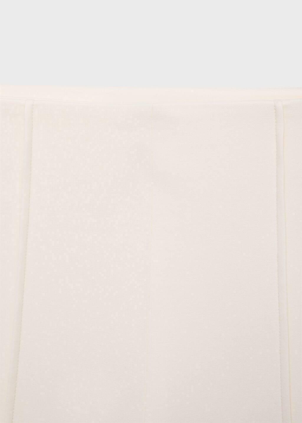 White Cotton Cropped Pants, Light Beige, large image number 4