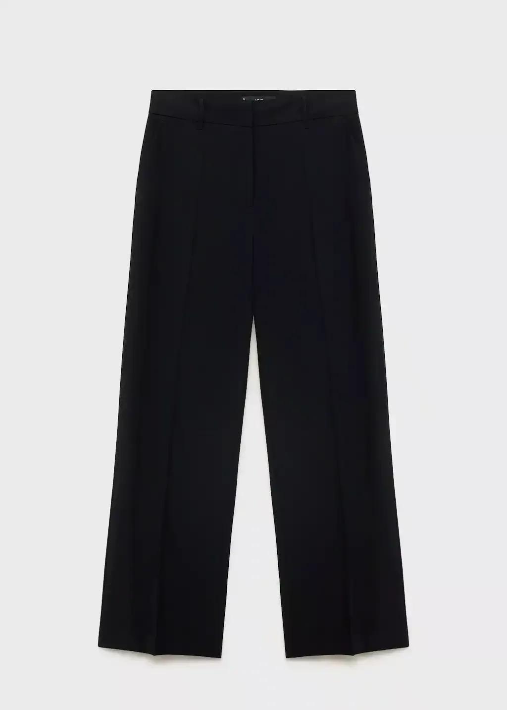 BLACK Straight mid-rise trousers, , large image number 0
