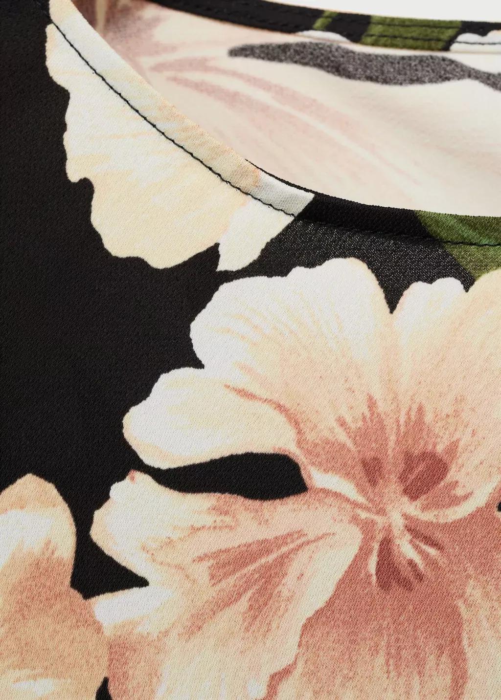 BLACK Floral print flared sleeve dress, , large image number 2