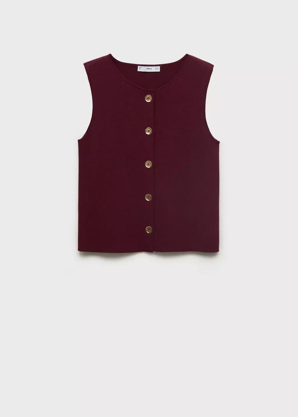 Red Fine-Knit Gilet, , large image number 0