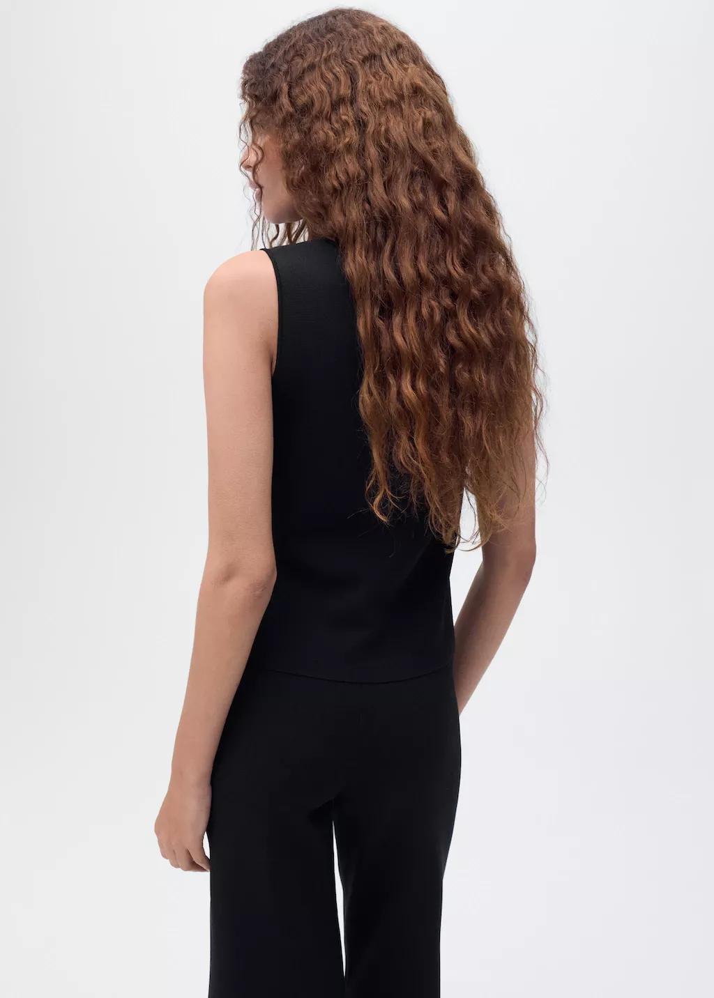 BLACK Fine-knit gilet, , large image number 2