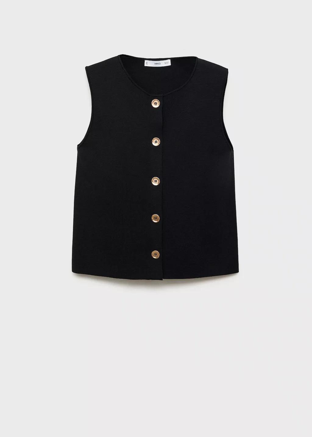 BLACK Fine-knit gilet, , large image number 6