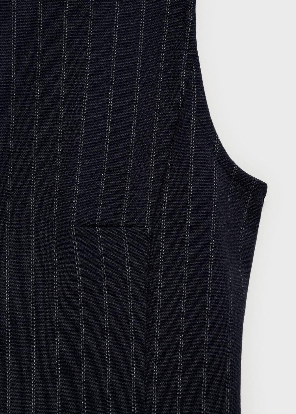 Navy Short Pinstripe Dress, , large image number 4