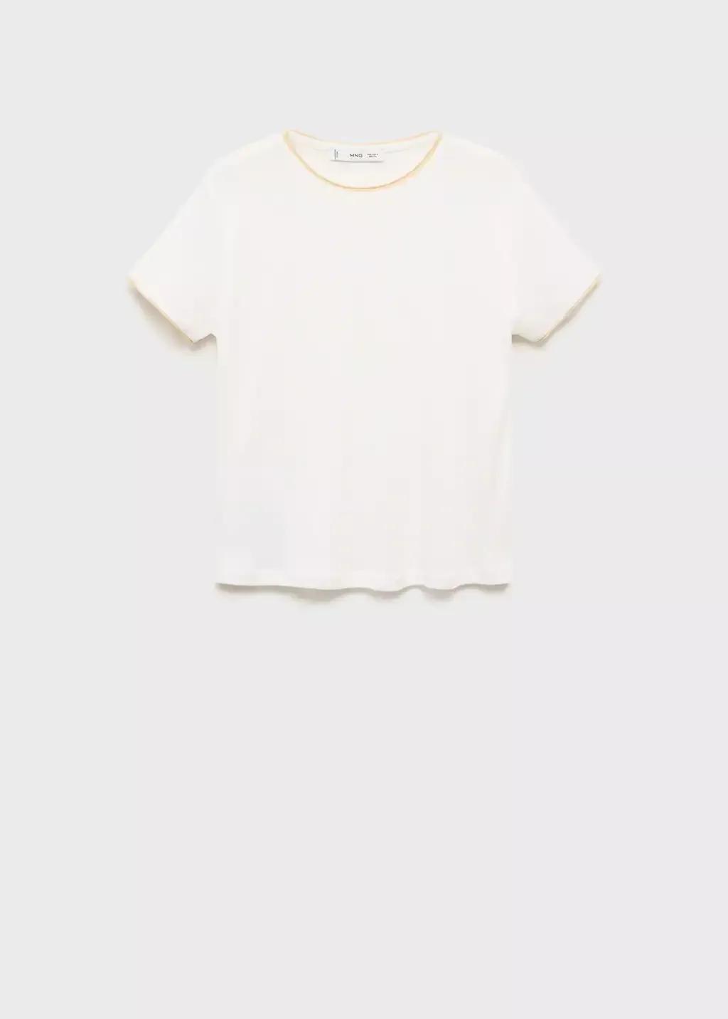 Beige Combined Cotton T-Shirt, Light Beige, large image number 0