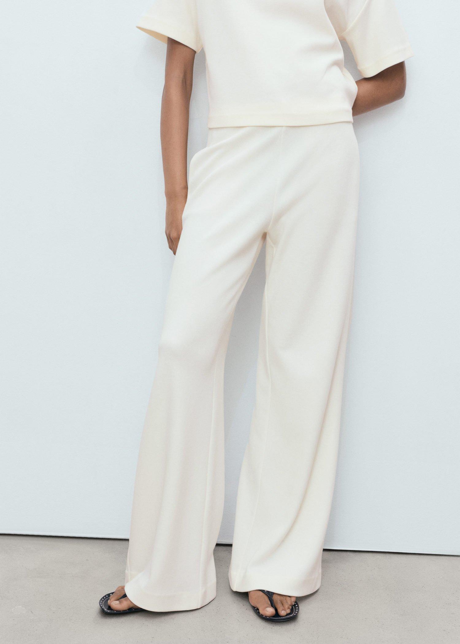 LIGHT BEIGE Straight-fit cotton trousers, 0201_05, large image number 4