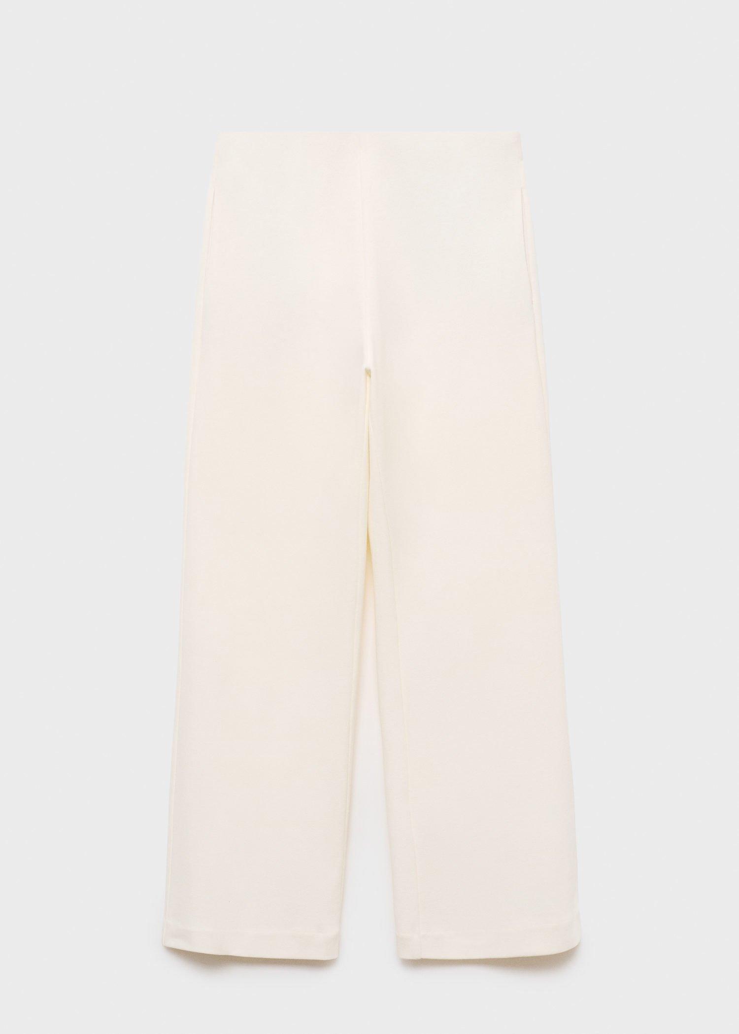 LIGHT BEIGE Straight-fit cotton trousers, 0201_05, large image number 6