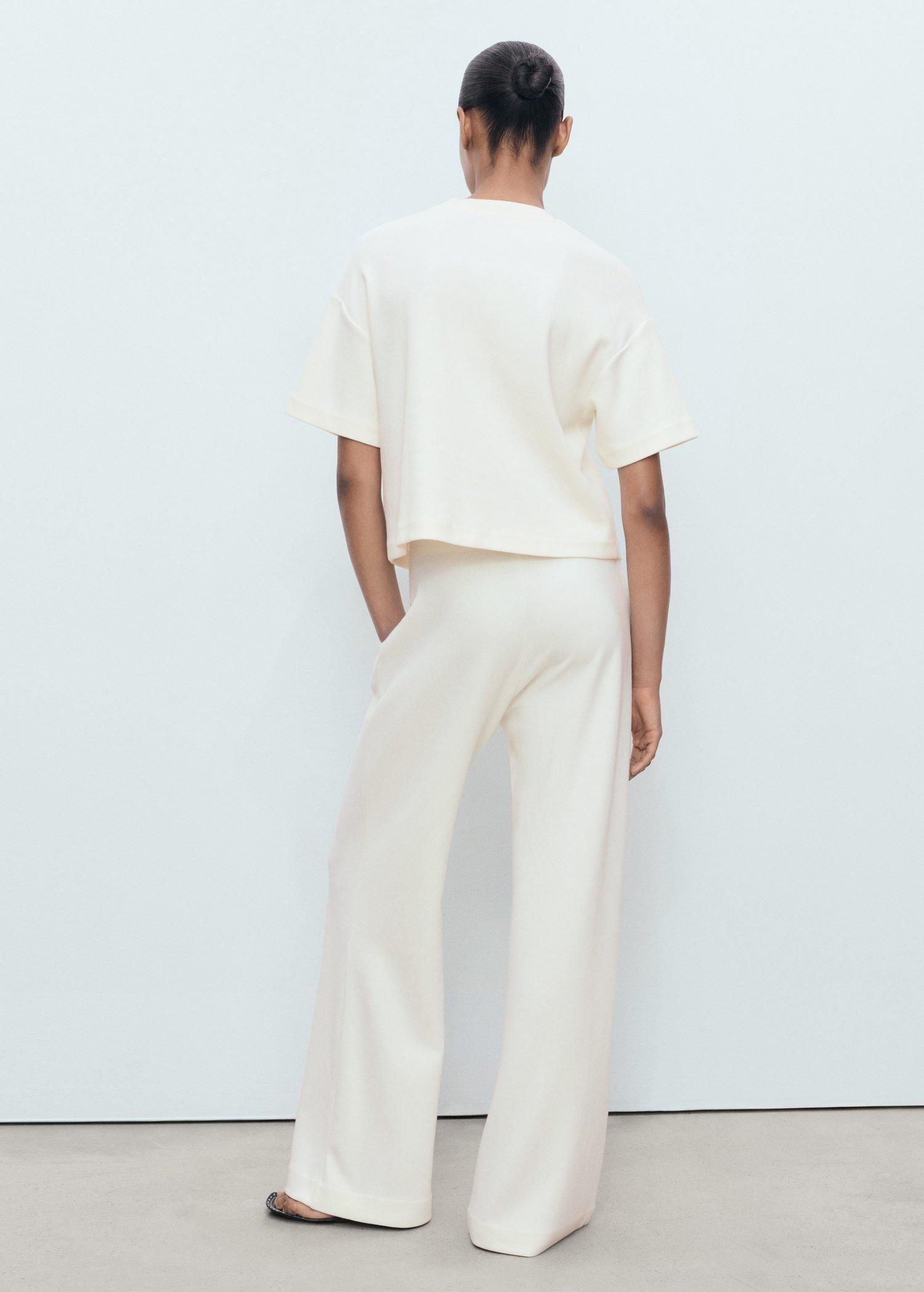 LIGHT BEIGE Straight-fit cotton trousers, 0201_05, large image number 8