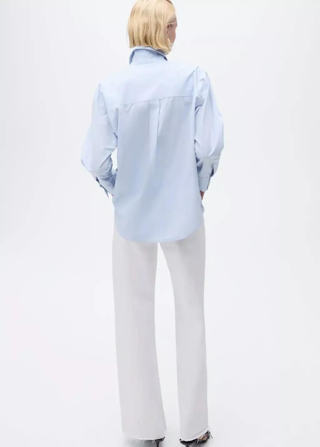 Blue Cotton strass shirt, , large image number 5