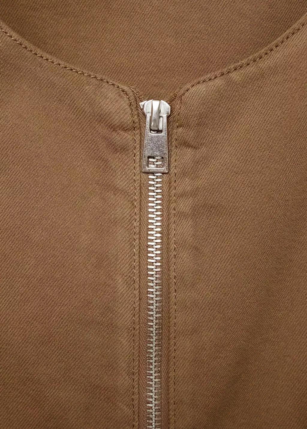 Brown Puffed Denim Vest, , large image number 3