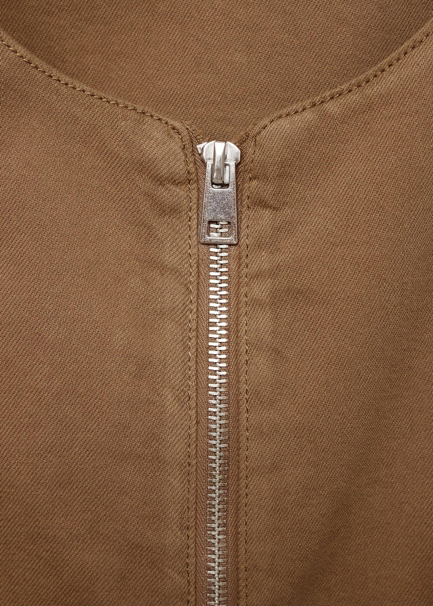 Brown Puffed Denim Vest, , large image number 8